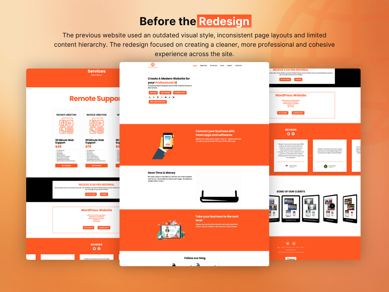Modern Connective — before the redesign