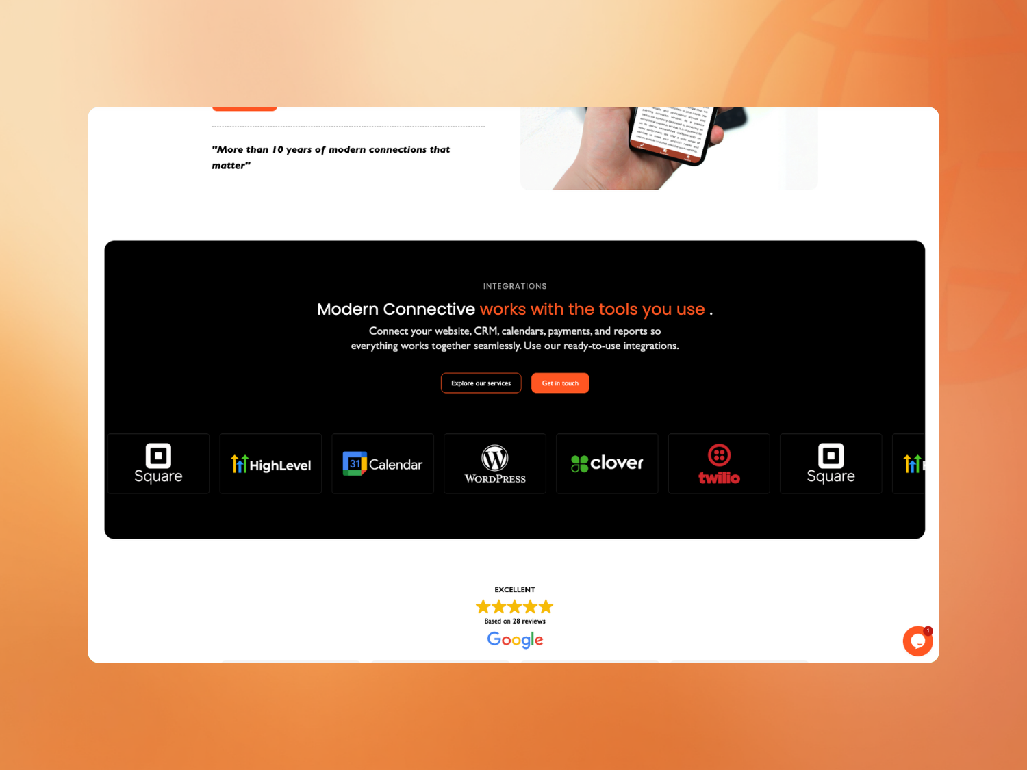 Modern Connective — tools carousel